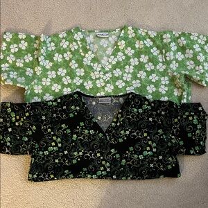 Women’s UA Scrub Tops - Used- VGC - St. Patrick’s Day Prints- XL